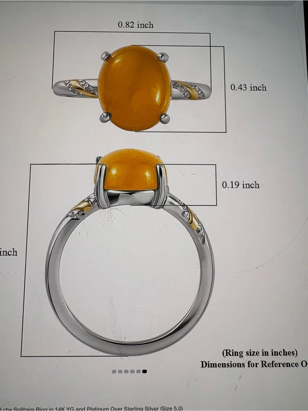 Yellow Jade D’Joy Cabochon Gemstone Ring in Silver Band Sz 5